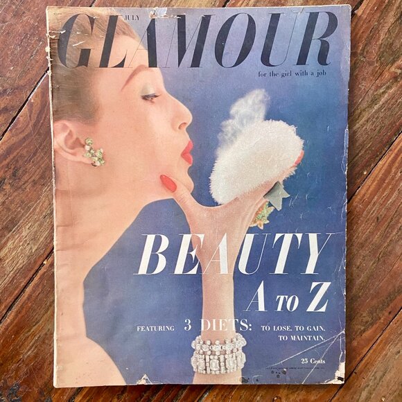 Vintage Glamour Magazine July 1952 Beauty Diets Fashion Ads - Picture 1 of 5